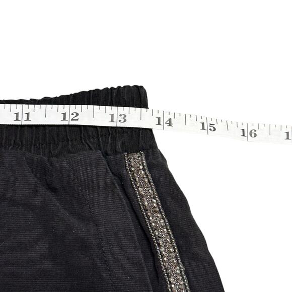 Zara Black Pull On Jogger Pants with Sequin Stripe Size Small - Picture 5 of 6